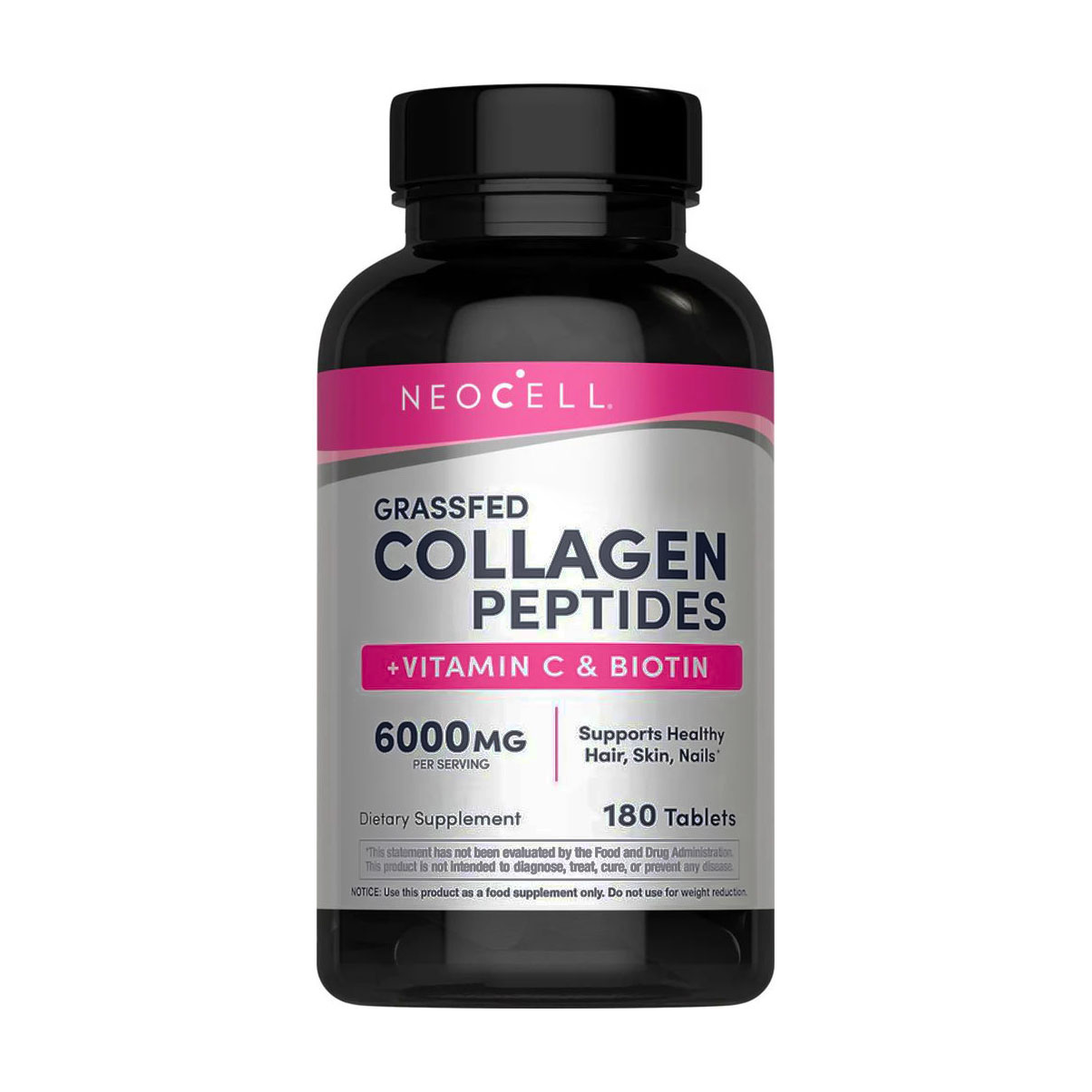 Супер колаген з вітаміном C і біотином NeoCell Grassfed Collagen Peptides + Vitamin C &amp; Biotin, 180 таблеток